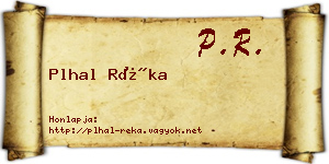 Plhal Réka névjegykártya